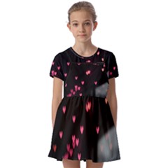 Love Valentine s Day Kids  Short Sleeve Pinafore Style Dress