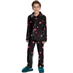 Love Valentine s Day Kids  Long Sleeve Velvet Pajamas Set