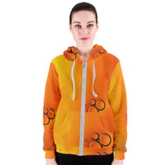 Wallpaper Liquid Bubbles Macro Orange Bright Women s Zipper Hoodie by artworkshop