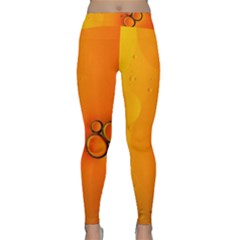 Wallpaper Liquid Bubbles Macro Orange Bright Classic Yoga Leggings by artworkshop