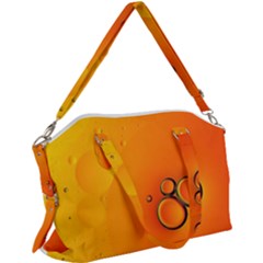 Wallpaper Liquid Bubbles Macro Orange Bright Canvas Crossbody Bag by artworkshop