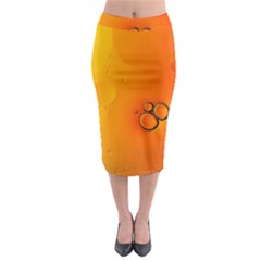 Wallpaper Liquid Bubbles Macro Orange Bright Midi Pencil Skirt by artworkshop