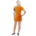 Wallpaper Liquid Bubbles Macro Orange Bright Short Sleeve Asymmetric Mini Dress View2