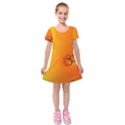 Wallpaper Liquid Bubbles Macro Orange Bright Kids  Short Sleeve Velvet Dress View1