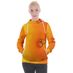 Wallpaper Liquid Bubbles Macro Orange Bright Women s Hooded Pullover by artworkshop