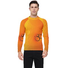 Wallpaper Liquid Bubbles Macro Orange Bright Men s Long Sleeve Rash Guard