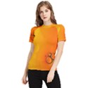 Wallpaper Liquid Bubbles Macro Orange Bright Women s Short Sleeve Rash Guard View1