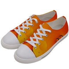 Wallpaper Liquid Bubbles Macro Orange Bright Women s Low Top Canvas Sneakers by artworkshop