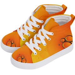 Wallpaper Liquid Bubbles Macro Orange Bright Kids  Hi-top Skate Sneakers by artworkshop