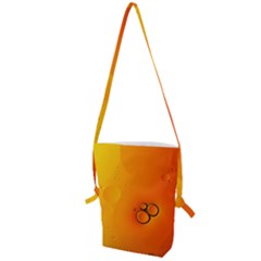 Wallpaper Liquid Bubbles Macro Orange Bright Folding Shoulder Bag by artworkshop