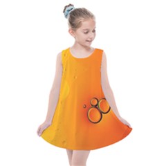 Wallpaper Liquid Bubbles Macro Orange Bright Kids  Summer Dress by artworkshop