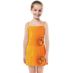 Wallpaper Liquid Bubbles Macro Orange Bright Kids  Summer Sun Dress by artworkshop