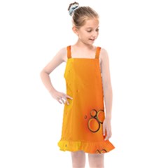 Wallpaper Liquid Bubbles Macro Orange Bright Kids  Overall Dress by artworkshop