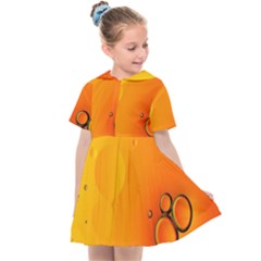 Wallpaper Liquid Bubbles Macro Orange Bright Kids  Sailor Dress by artworkshop