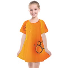 Wallpaper Liquid Bubbles Macro Orange Bright Kids  Smock Dress by artworkshop