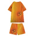 Wallpaper Liquid Bubbles Macro Orange Bright Kids  Swim Tee and Shorts Set View2