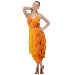 Wallpaper Liquid Bubbles Macro Orange Bright Layered Bottom Dress by artworkshop