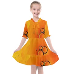 Wallpaper Liquid Bubbles Macro Orange Bright Kids  All Frills Chiffon Dress by artworkshop