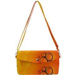 Wallpaper Liquid Bubbles Macro Orange Bright Removable Strap Clutch Bag by artworkshop