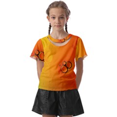 Wallpaper Liquid Bubbles Macro Orange Bright Kids  Front Cut Tee by artworkshop