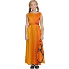 Wallpaper Liquid Bubbles Macro Orange Bright Kids  Satin Sleeveless Maxi Dress by artworkshop