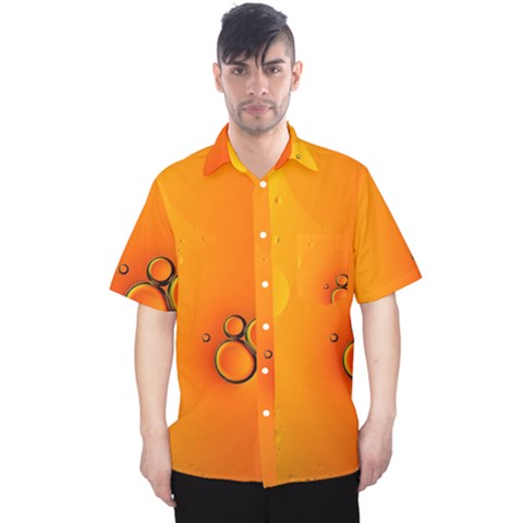 Wallpaper Liquid Bubbles Macro Orange Bright Men s Hawaii Shirt by artworkshop