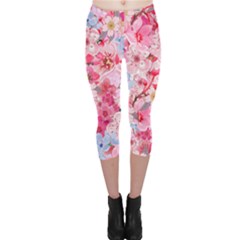 Angelica Floral  Capri Leggings  by PollyParadiseBoutique7