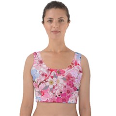 Angelica Floral  Velvet Crop Top by PollyParadiseBoutique7