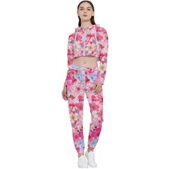 Angelica Floral  Cropped Zip Up Lounge Set by PollyParadiseBoutique7