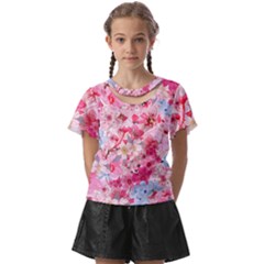 Angelica Floral  Kids  Front Cut Tee by PollyParadiseBoutique7