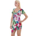 Tropical Summer  Short Sleeve Asymmetric Mini Dress View1