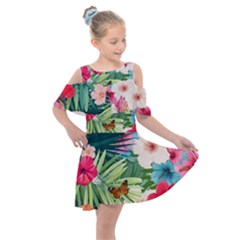 Tropical Summer  Kids  Shoulder Cutout Chiffon Dress by PollyParadiseBoutique7