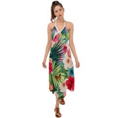 Tropical Summer  Halter Tie Back Dress  by PollyParadiseBoutique7