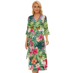 Tropical Summer  Midsummer Wrap Dress