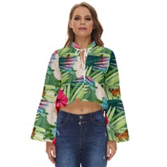 Tropical Summer  Boho Long Bell Sleeve Top by PollyParadiseBoutique7