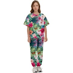 Tropical Summer  Kids  Tee And Pants Sports Set