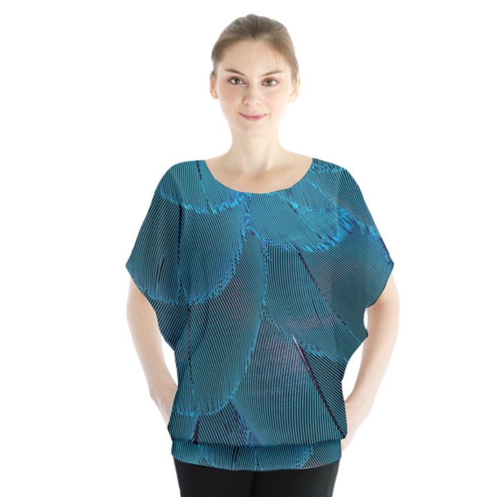 Beautiful Plumage Batwing Chiffon Blouse