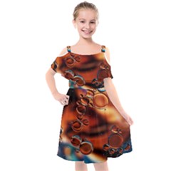 Copper Glow Kids  Cut Out Shoulders Chiffon Dress by artworkshop