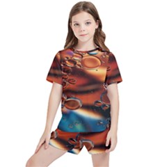 Copper Glow Kids  Tee And Sports Shorts Set by artworkshop