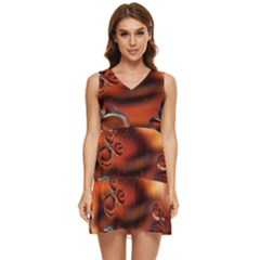 Copper Glow Tiered Sleeveless Mini Dress by artworkshop