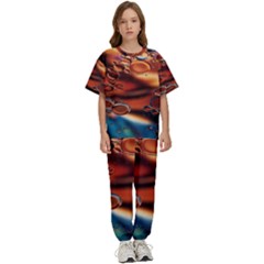 Copper Glow Kids  Tee And Pants Sports Set by artworkshop