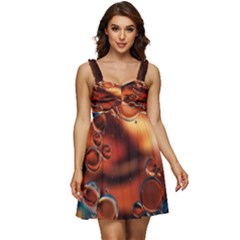 Copper Glow Ruffle Strap Babydoll Chiffon Dress