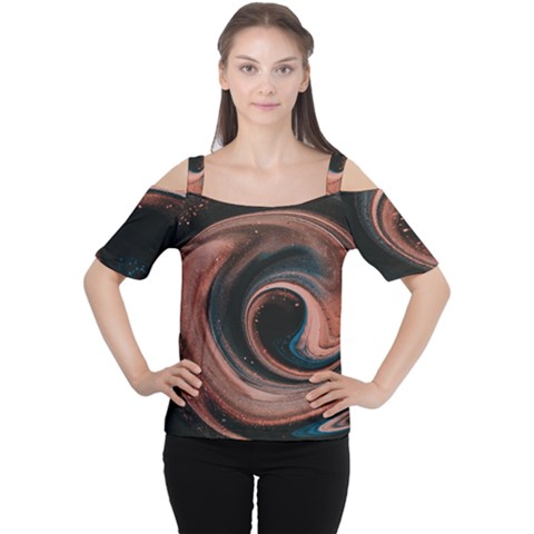 Abstrak Pattern Wallpaper Cutout Shoulder Tee by artworkshop