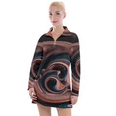 Abstrak Pattern Wallpaper Women s Long Sleeve Casual Dress