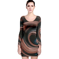 Abstrak Pattern Wallpaper Long Sleeve Velvet Bodycon Dress