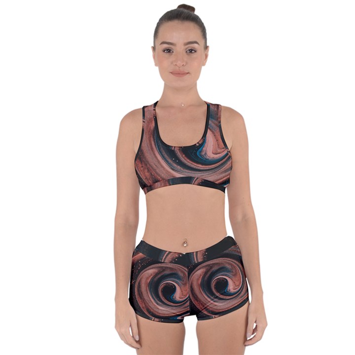 Abstrak Pattern Wallpaper Racerback Boyleg Bikini Set