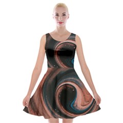 Abstrak Pattern Wallpaper Velvet Skater Dress