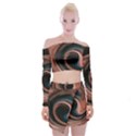 Abstrak Pattern Wallpaper Off Shoulder Top with Mini Skirt Set View1