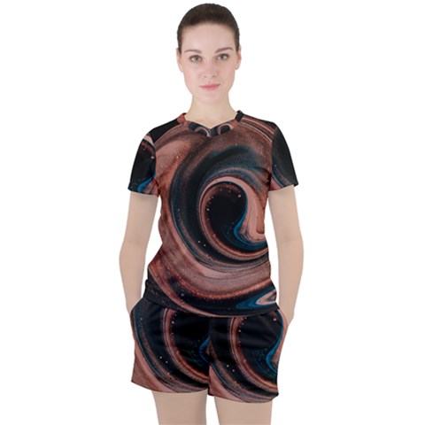 Abstrak Pattern Wallpaper Women s Tee And Shorts Set by artworkshop