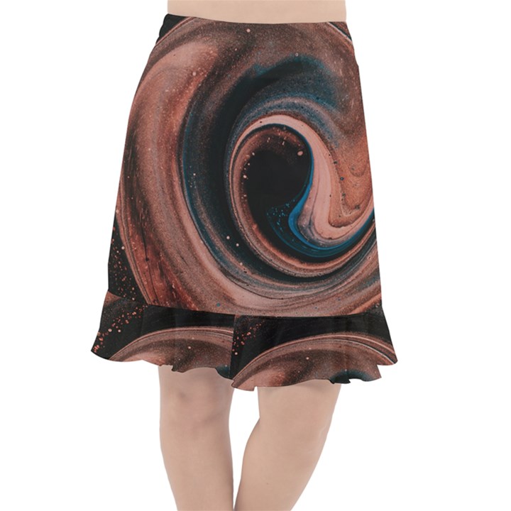 Abstrak Pattern Wallpaper Fishtail Chiffon Skirt